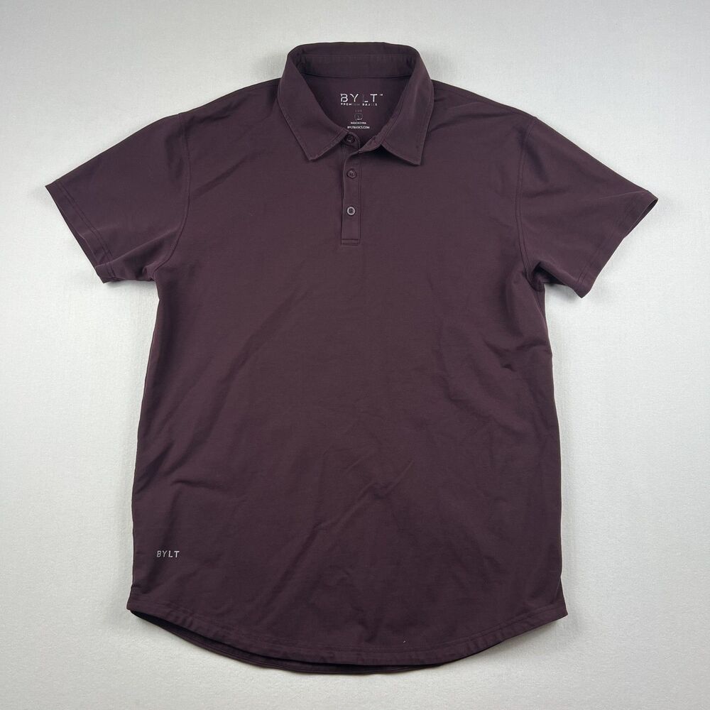 BYLT Polo Shirt Mens Large Purple Lux Premium Basics Short Sleeve Casual Golf